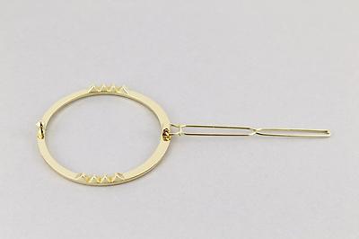 gold circle barrette outline shape metal hair clip barrette shiny clip round