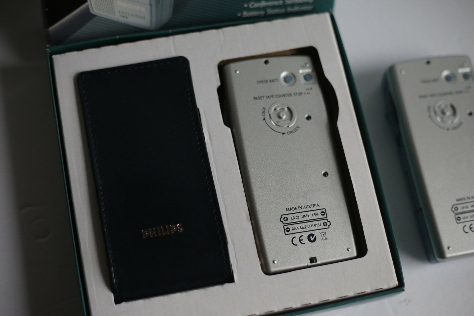 Lot of Two Philips Model 588 Executive Mini Cassette Pocket Memo Recorders NEW