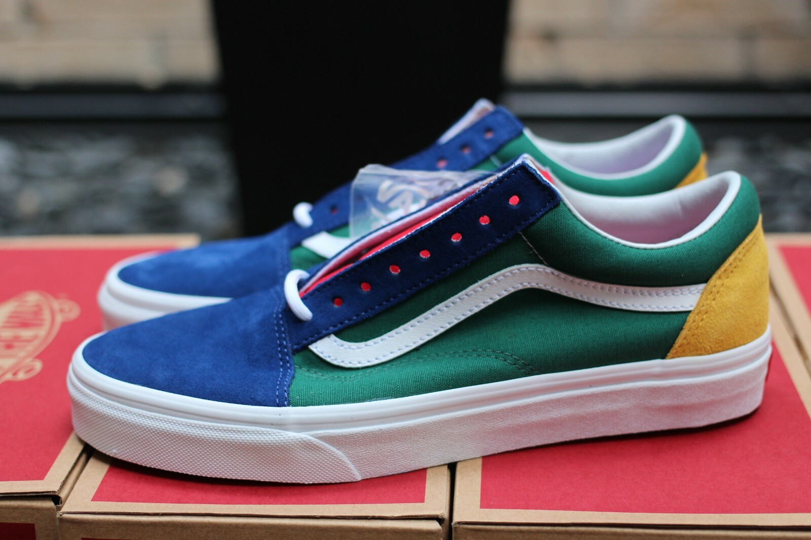 blue green yellow old skool vans
