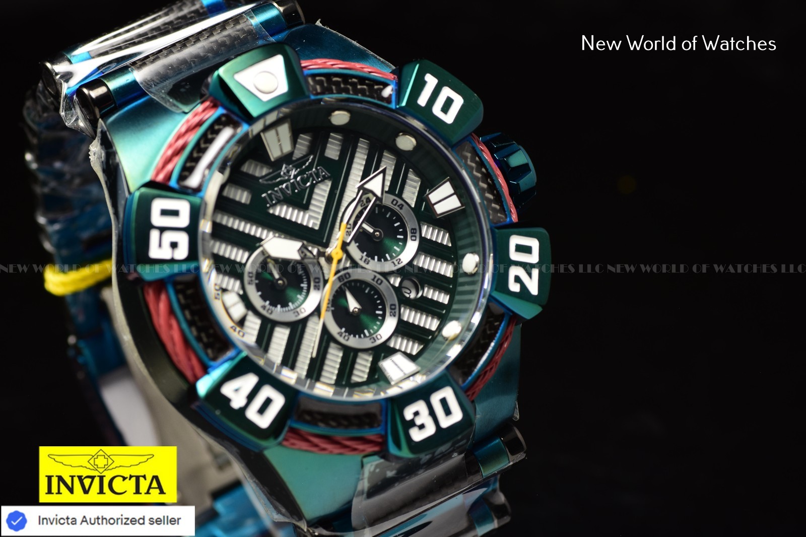 【リオデジャネイロにて購入】INVICTA ショートボード(フィン付き)　5’8 NEW Invicta Men's BOLT 52mm Chronograph Quartz GREEN/BLACK