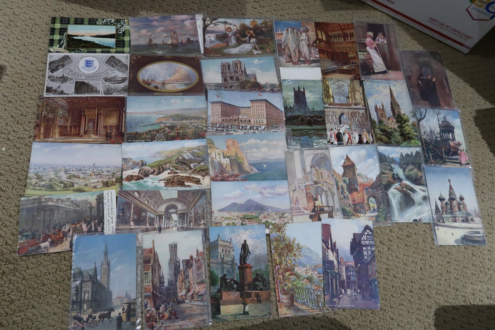 Huge Lot of Over 400 Vintage Postcards Tuck Publishing Asia Europe UK England