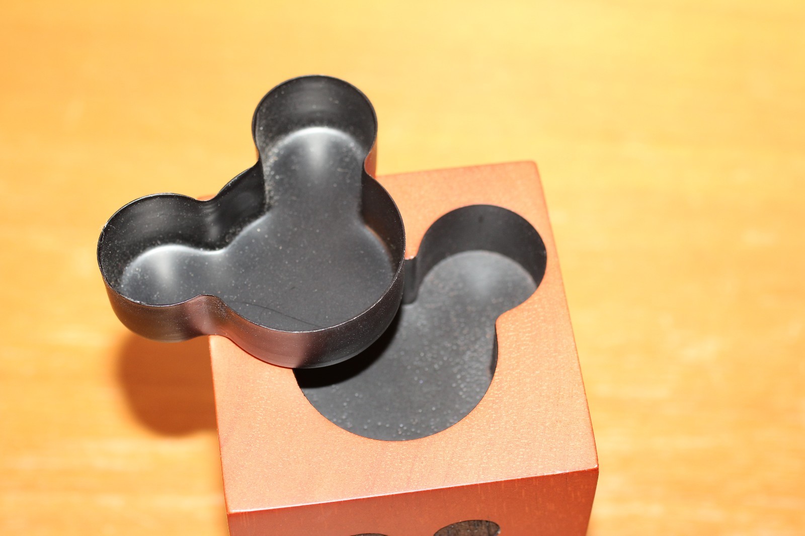 Disney Solid Wood Block Candle Holder with Removable Holder (no candle)