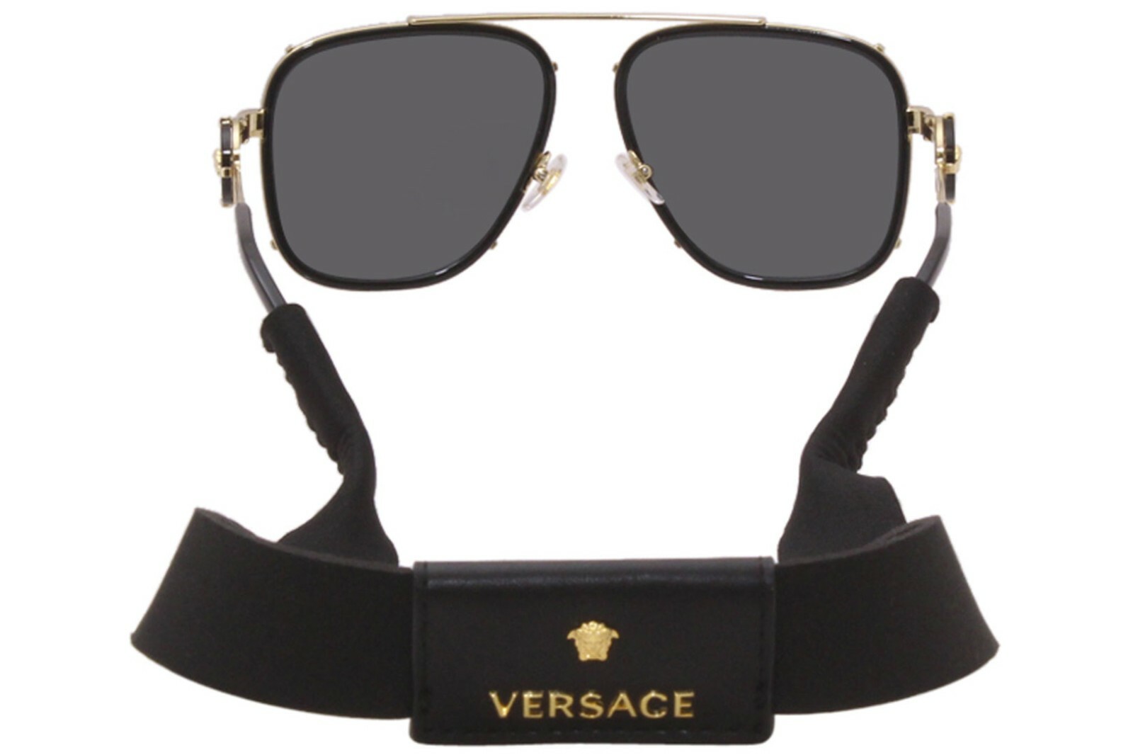 Pre-owned Versace Ve 2269 Black/dark Grey (1433/87) Sunglasses In Gray