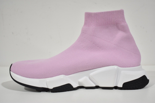 Pre-owned Balenciaga Speed Graffiti Light Pink White Black Sock High Top Knit Sneaker 40