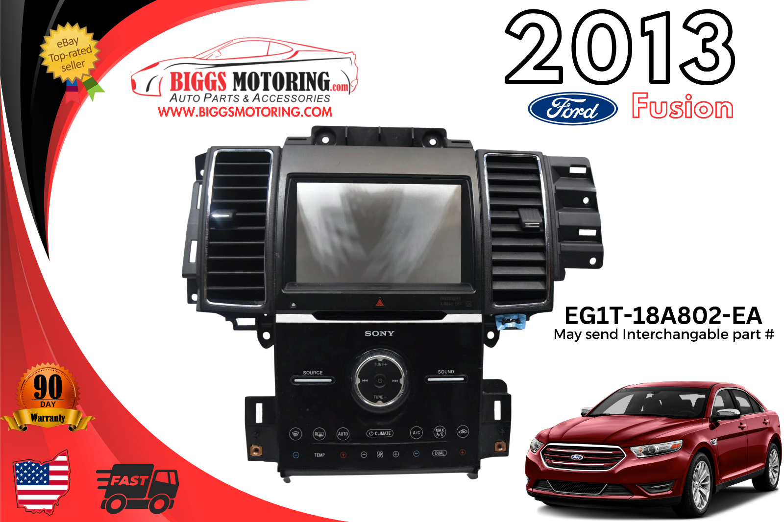 BRC　DVD13枚 2013 Ford Taurus Sony Radio Face Climate Control Panel EG1T
