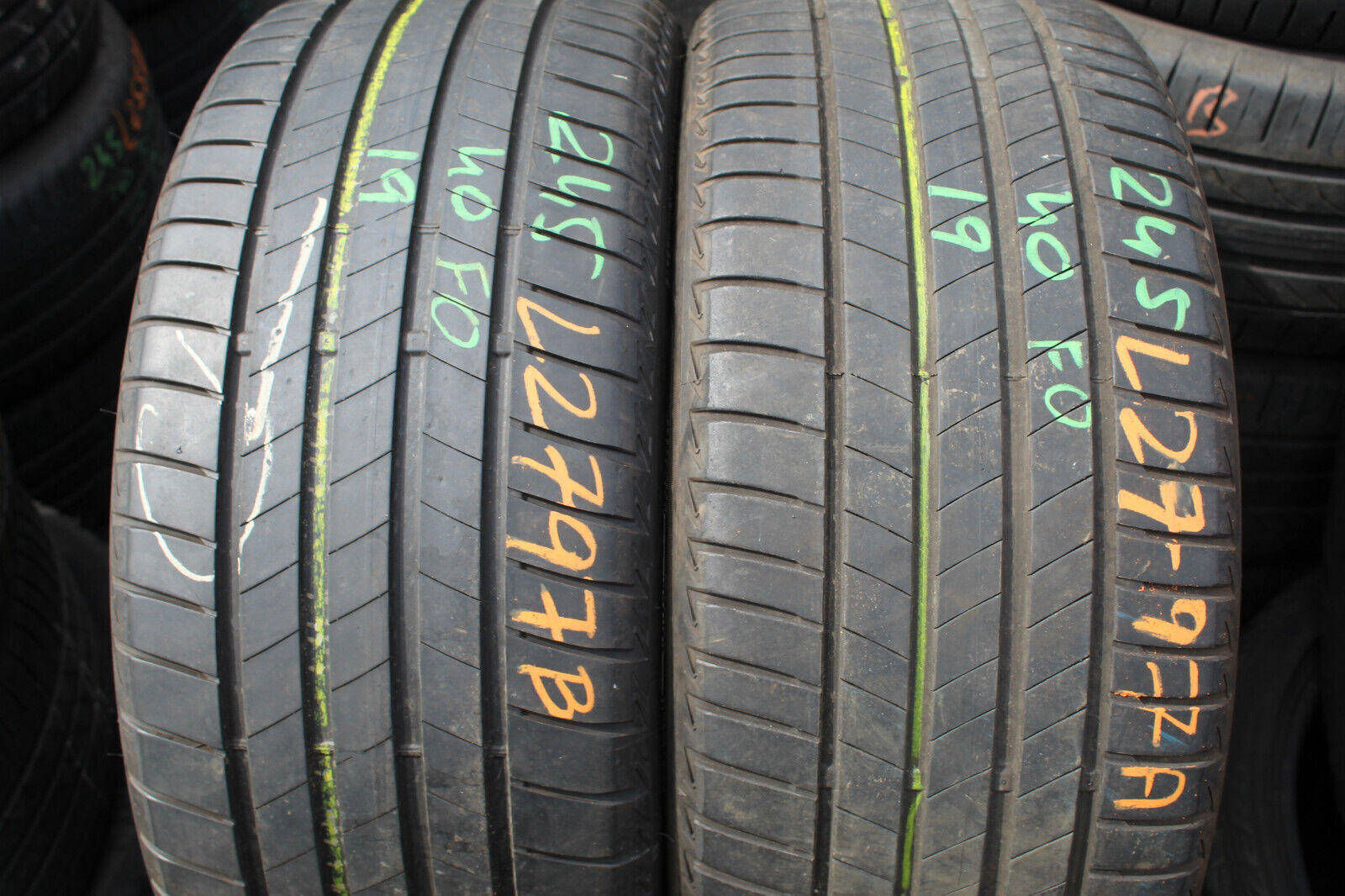 245 40 19 Bridgestone, Turanza T005, 98W & Y x2 A Pair 5.0mm (F1_tyres) FO L2797