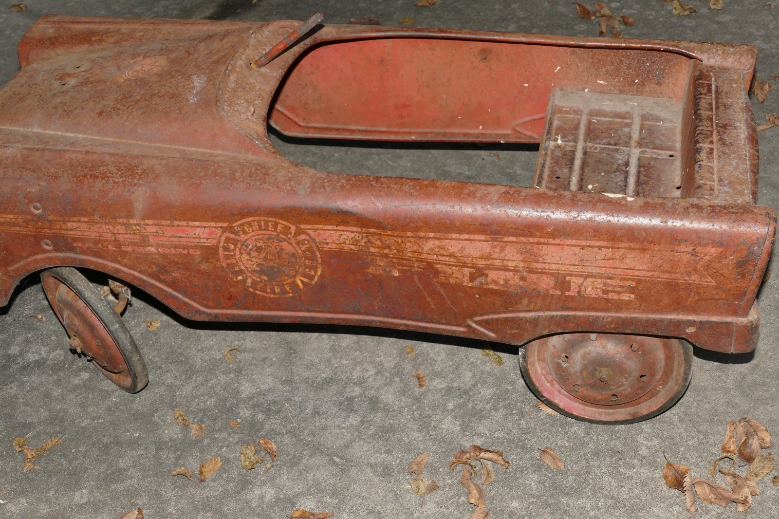 Vintage Red Fire Chief Pedal Car