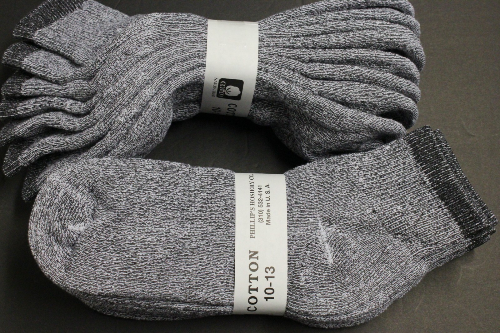 4 Pair's Men's/Womens 10-13 ANKLE Socks,Cotton White Gray BL