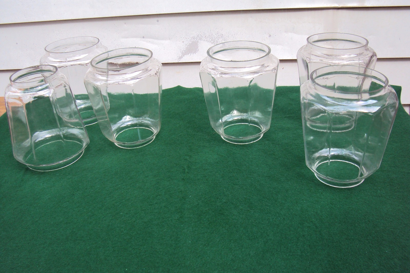 Vintage New Old Stock 8 Panel Clear Glass Globes, New 6 available