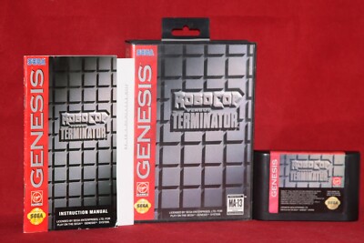 Robocop Vs Terminator (Sega Genesis 1993) Authentic Game Cartridge, CIB Complete