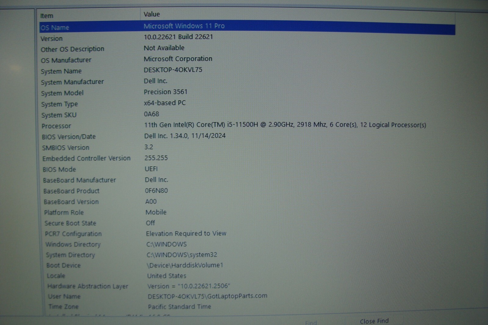 Dell Precision 3561 15.6" i5-11500H 16GB RAM 256GB SSD Win 11 Pro - Thumbnail 18