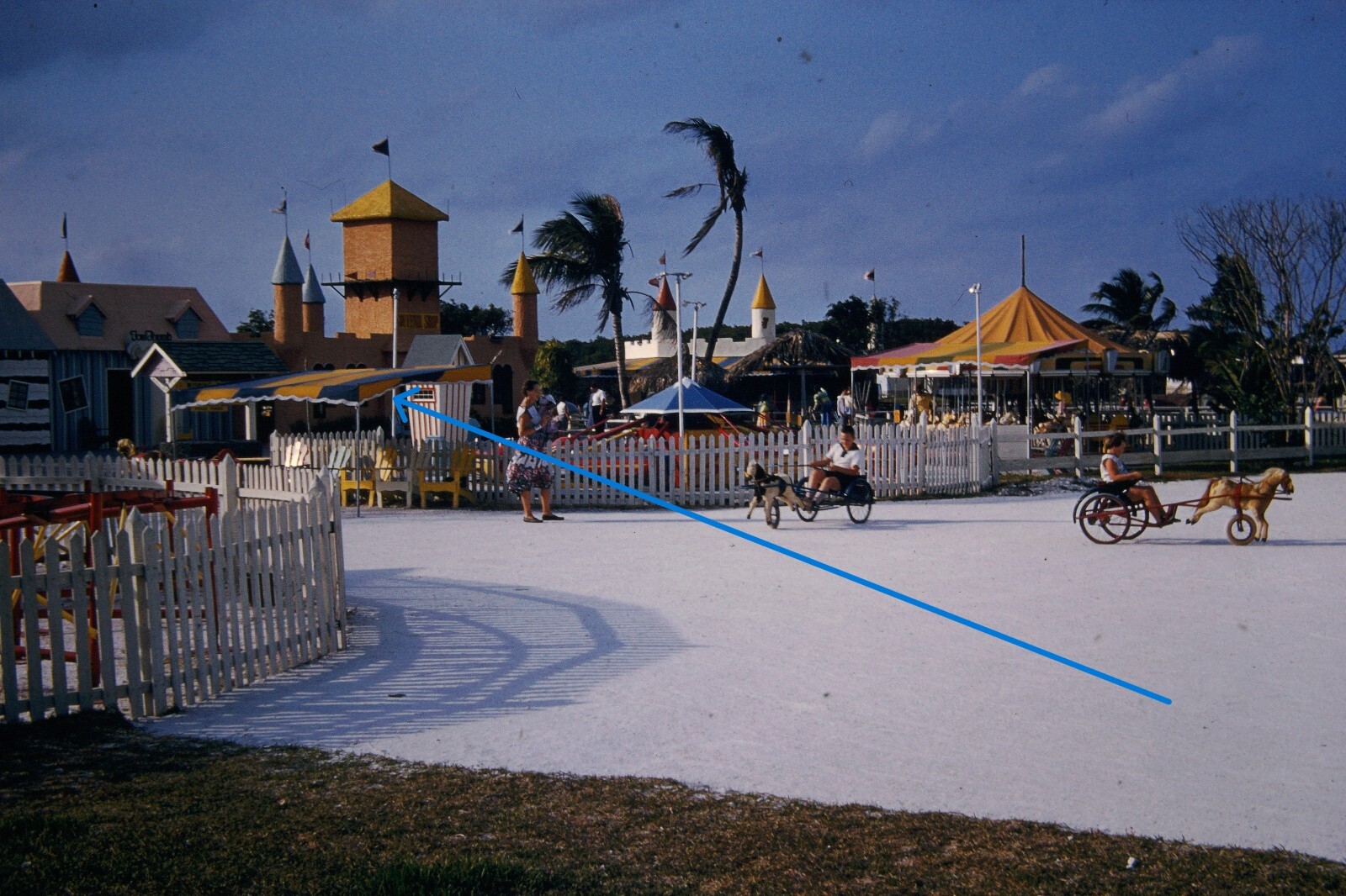 1950s 35mm Red Border Slides 2X Florida Theme Park Carousel