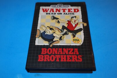 BONANZA BROTHERS: WANTED DEAD OR ALIVE FOR SEGA GENESIS IN CASE & TESTED! BROS.