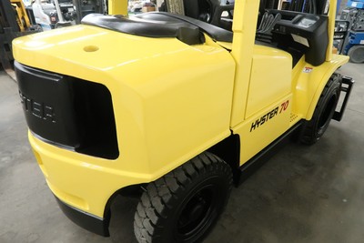 Hyster H70XM 7,000# Pneumatic Tire Forklift, DIESEL,Three Stage, 3 Way,Sideshift