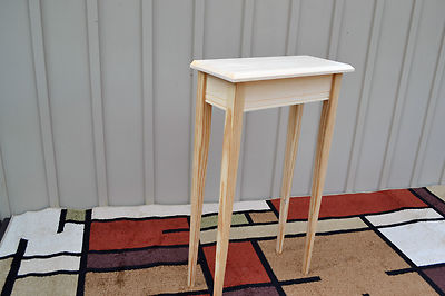 Unfinished 24'' Narrow Console, Sofa Foyer, Tapered Leg Beveled Edge PineTable