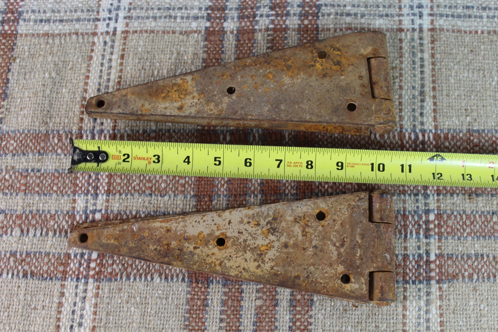 Vintage Large Barn Door Hinges 20.5 Inches Rustic Antique