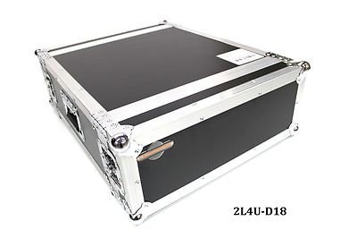 Two Lid 4 Space 4U Effects Rack Flight Tour Case 21'' Wide 27'' Deep Heavy Duty