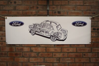 Ford Prefect 100E 107E large pvc WORK SHOP BANNER garage SHOW