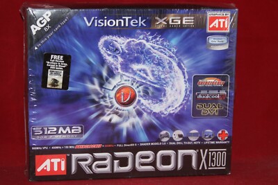 VisionTek ATI Radeon X1300 XGE, 512MB DDR2, AGP Graphics Card.