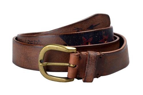 DSQUARED FIGHTING DUDE ベルト ブラウン DSQUARED2(ディースクエアード) レザーベルト ブラウン サイズ