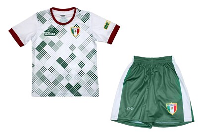 Arza Youth Soccer Uniform Mexico 100% Polyester_Kids and Boy White/Green
