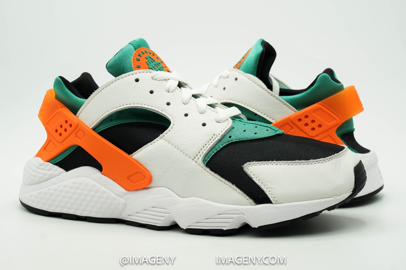 NIKE AIR HUARACHE USED SIZE 11.5 MIAMI HURRICANES WHITE