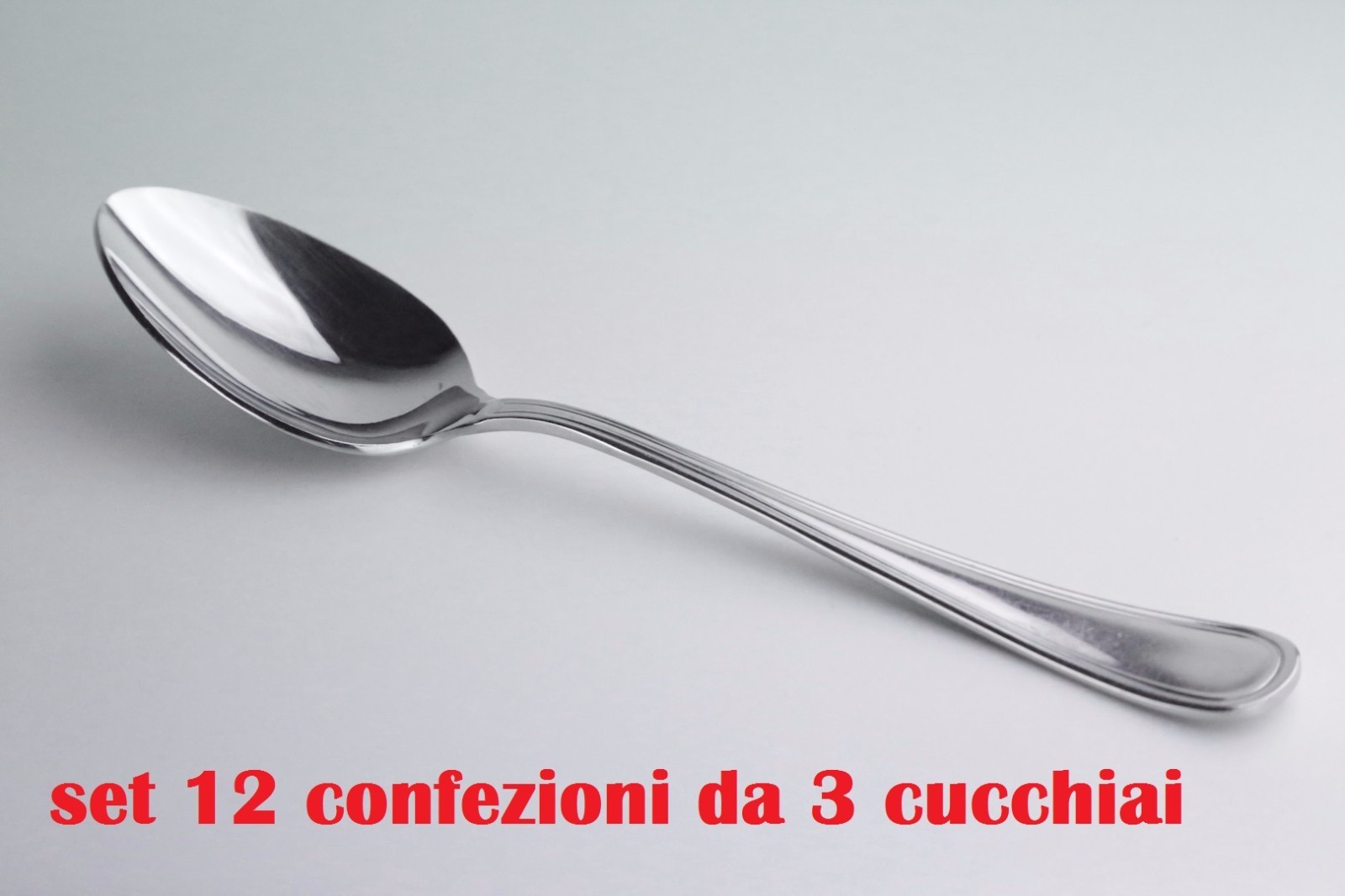 Set 12 Confezioni da 3 Cucchiai Acciaio Inox Posate Lunghezza 18cm moc