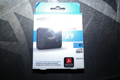 Crucial X9 Pro 4TB USB-C Portable External SSD NEW SEALED
