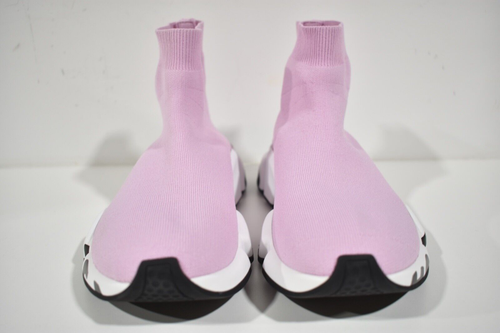 Pre-owned Balenciaga Speed Graffiti Light Pink White Black Sock High Top Knit Sneaker 40