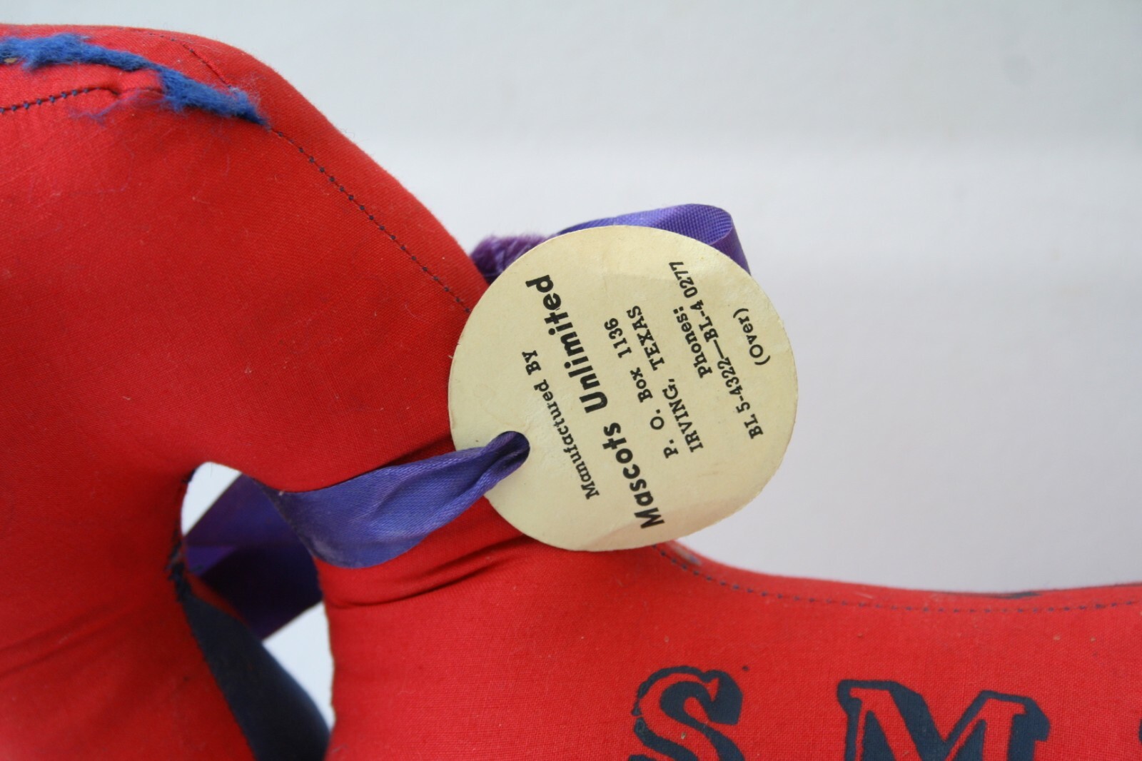 Rare Vintage 1940's SMU University Mascot Autograph Hunters Peruna Mustang Plush