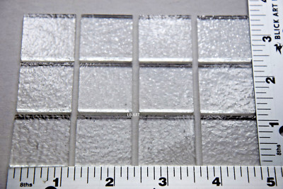 12 PIECES 1" x 1" CLEAR BULLSEYE 3mm THICK GLASS 90 COE FUSIBLE