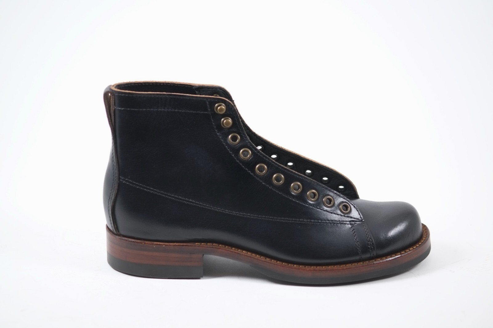 Pre-owned Handmade Julian Boots, Monkey Boot, Chrxl, Black, 8.5 Leather Sole, 6.5 Rubber