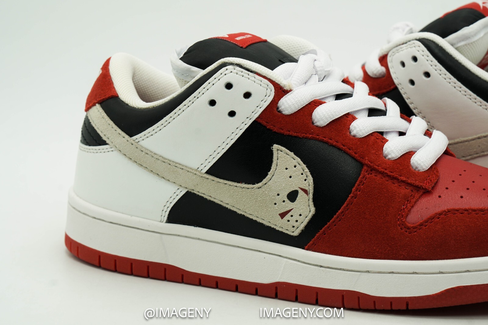 Pre-owned Warren Lotas Dunk Jason Vorhee Shoe Size 8.5 Severed Head Red Alpine White In Multicolor