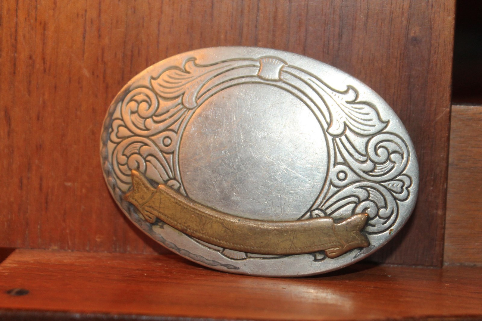 Vintage 1970's ready to engrave Western Style  Belt Buckle
