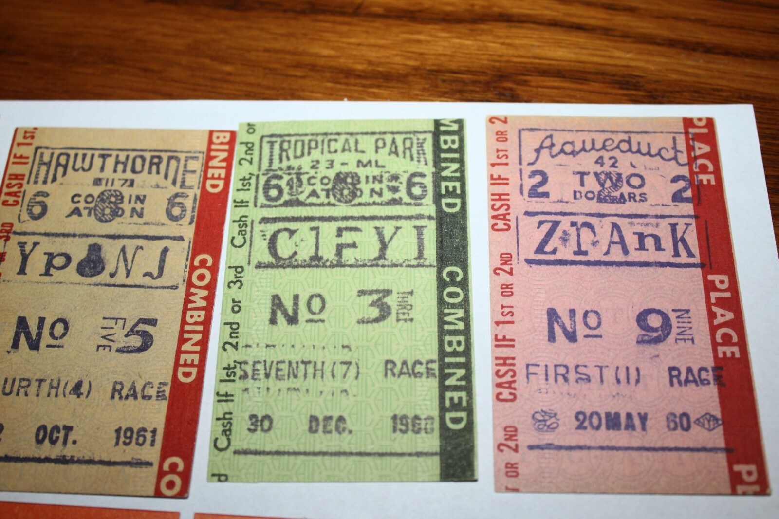 10 VINTAGE HORSE RACING BETTING TICKETS TOTE 1940' 60'S