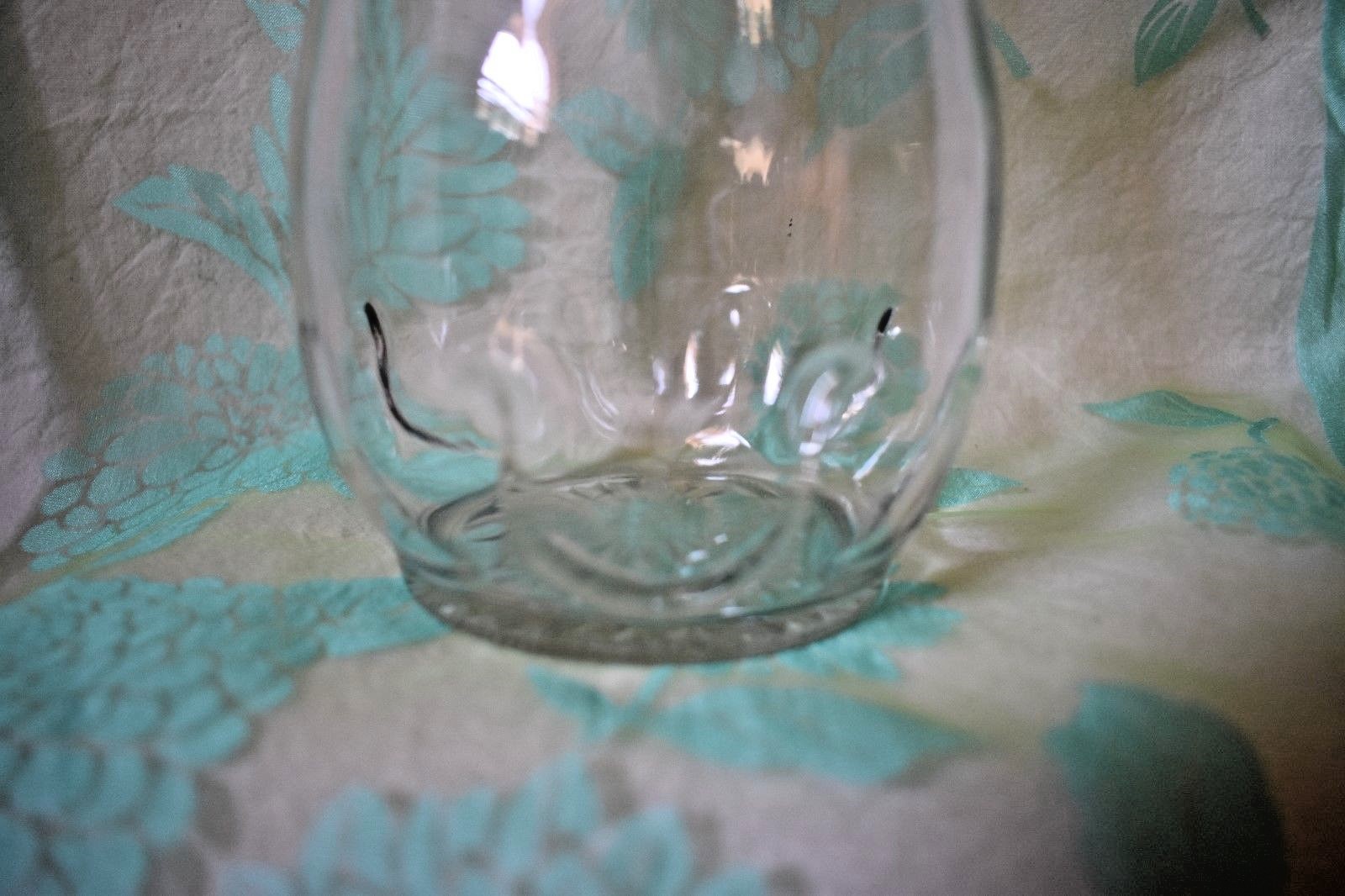 Syrup Milk Dispenser Tall clear glass Screw on Lid Decorative Outside glass