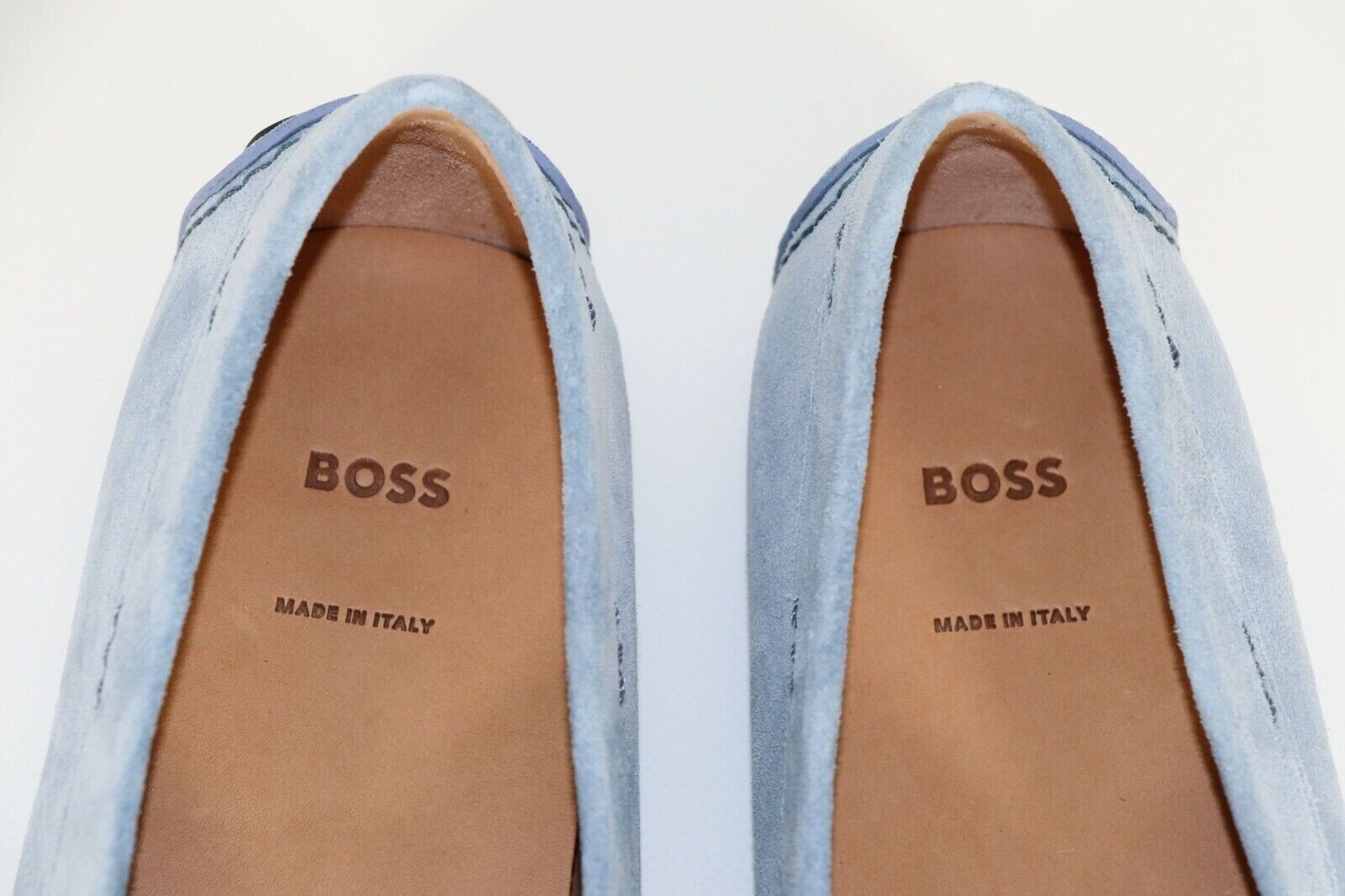 Pre-owned Hugo Boss Mocassins, Mod. Driver_mocc_sdbd, Size 42, Uk 8, Us 9, Made In Italy In Blue