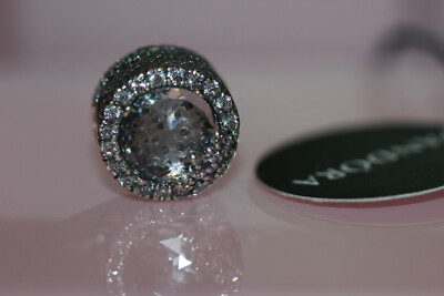 NEW PANDORA 796358cz DAZZLING SNOWFLAKE CHARM CRYSTAL BAGTAG $90 clear cz