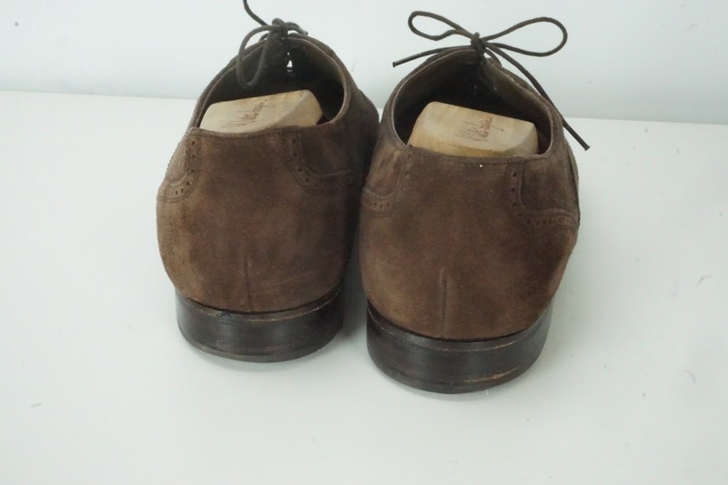 Bally Townsend Cigar Snuff Suede Broque Captoe Dress Shoes  display picture 2