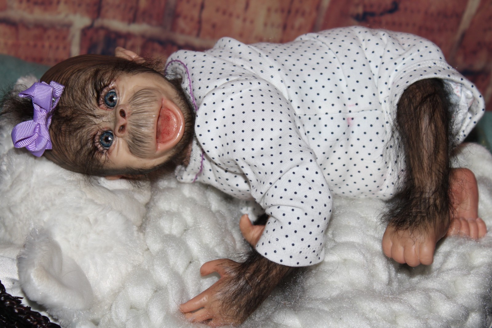 Reborn Monkey~Baby Orangutans by Denise Pratt~Christmas Gift~Hair Rooted!