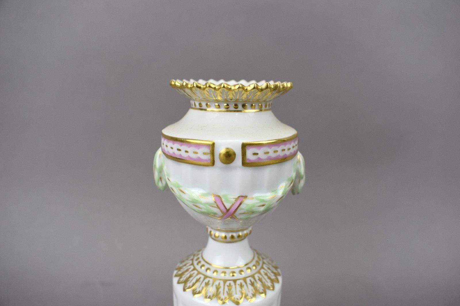 Royal Copenhagen Flora Danica China Porcelain Candlestick Holder Pair Set of 2