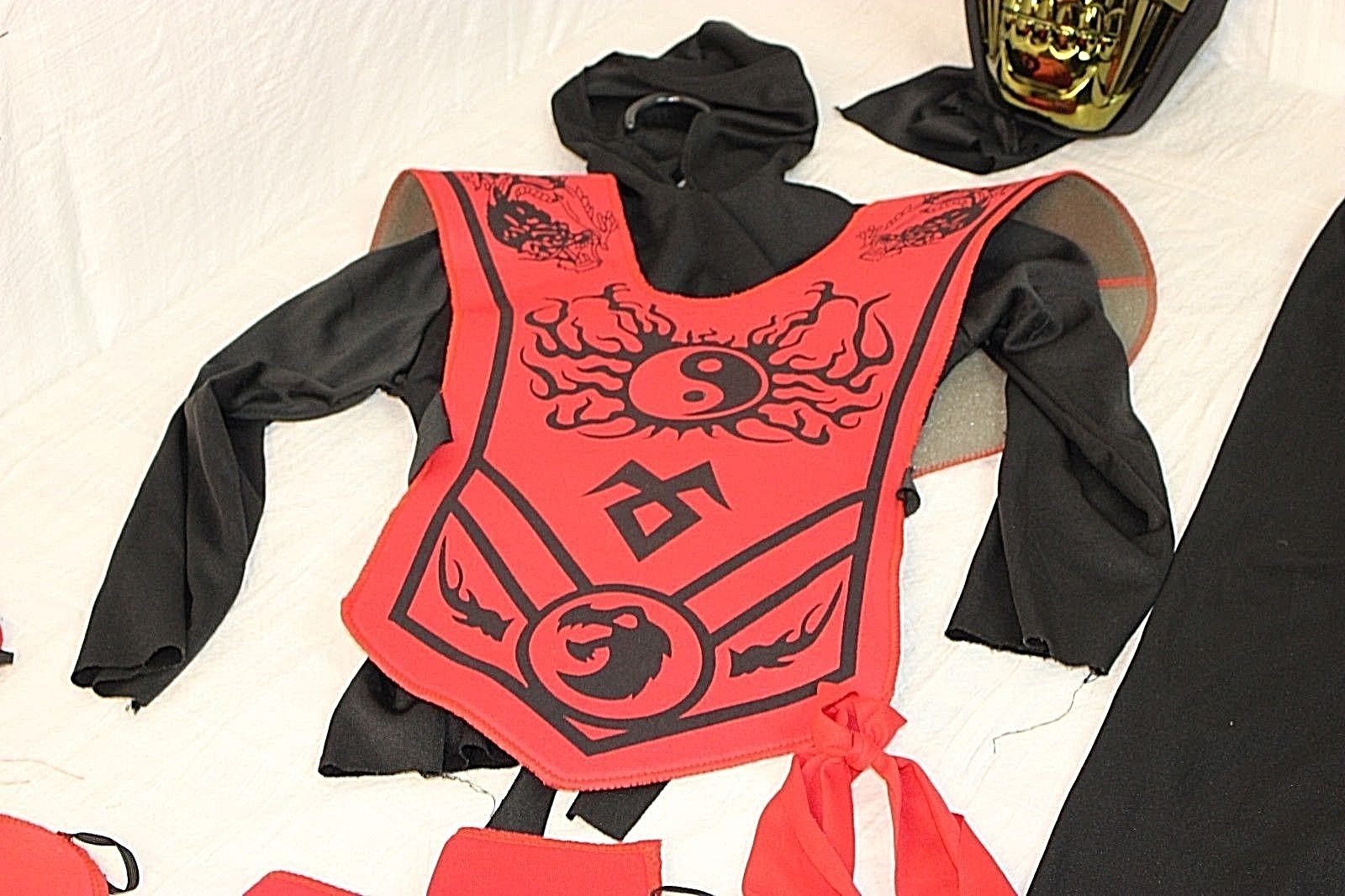 Boys Ninja Halloween Costume Size 8 Mask, Hooded Top, Tunic, Pants
