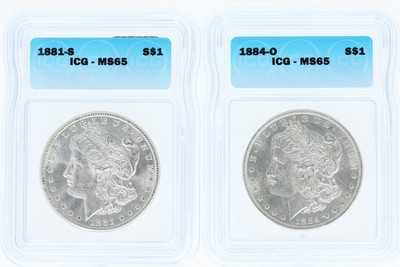 Pre 1921 Silver Morgan Dollar ICG MS65 S$1 Lot of 250 Mixed Dates and Mint Marks