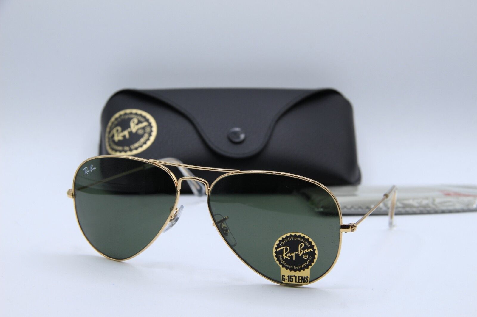 NEW RAY-BAN RB 3025 L0205 GOLD CLEAR AUTHENTIC SUNGLASSES 58 NEW RAY-BAN RB 3025 L0205 GOLD CLEAR AUTHENTIC SUNGLASSES 58