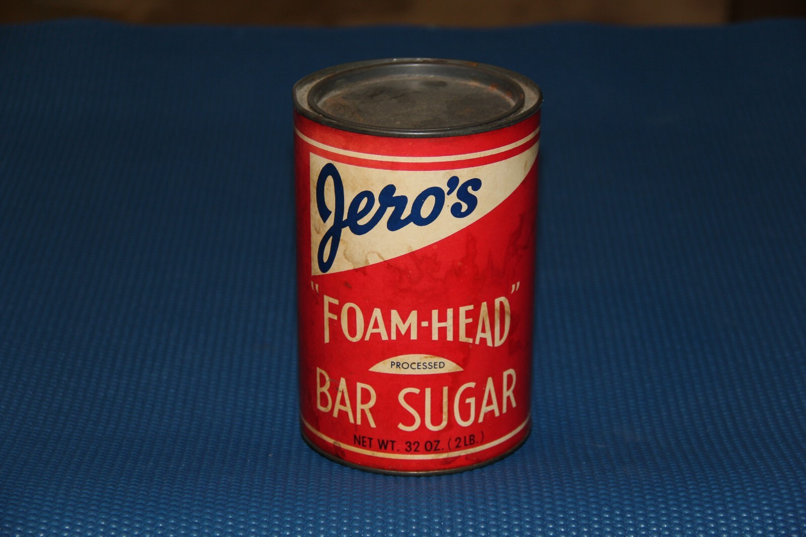 Vintage Jero’s “Foam Head” Bar Sugar Tin Can Container 6 1/4" Cocktail