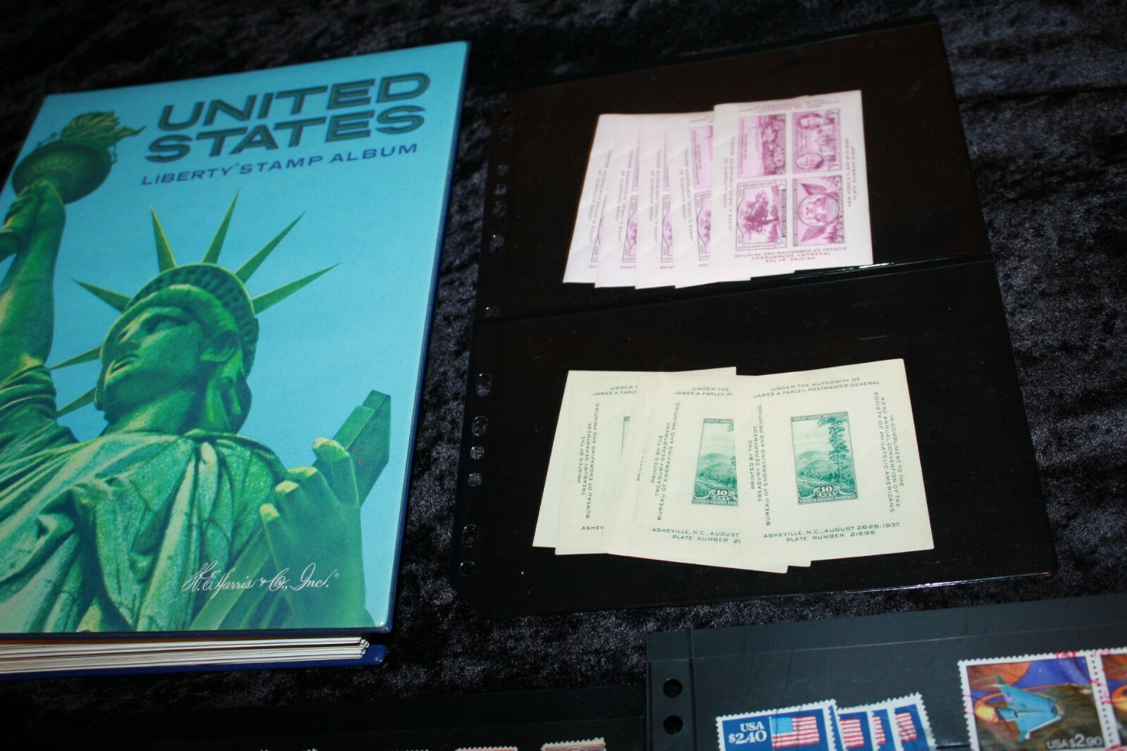 2 Liberty Harris Albums With 1000s of Stamps + High Denomination Hi CV