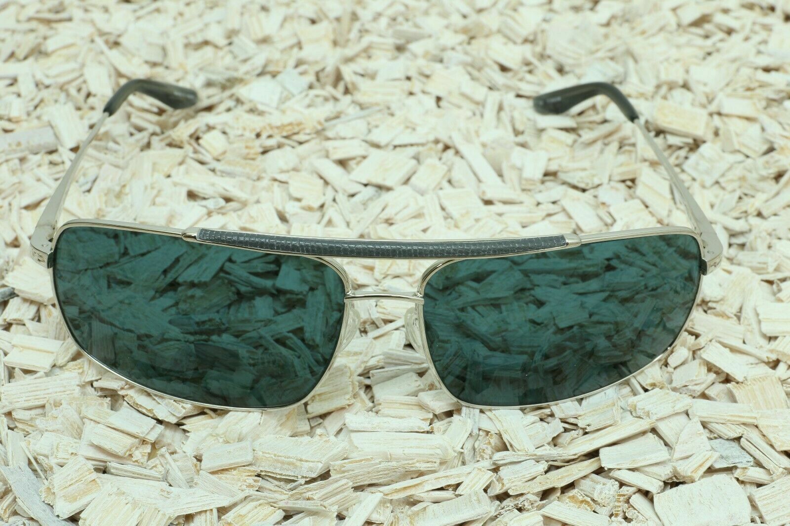 Pre-owned Barton Perreira Authentic  Sunglasses Noble 64 Men Titanium Silver Slate Snake In Neptune Polarized [nep]