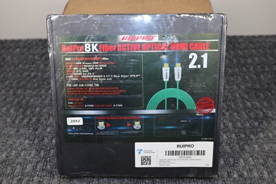 Ruipro 8k Fiber HDMI Cable 2.1 Active Optical 33' New Sealed