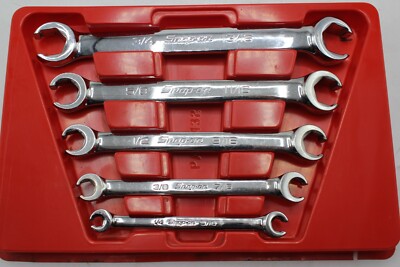 SNAP-ON TOOLS 5 pc 6-Point SAE Flank Drive Double End Flare Nut Line Wrench Set