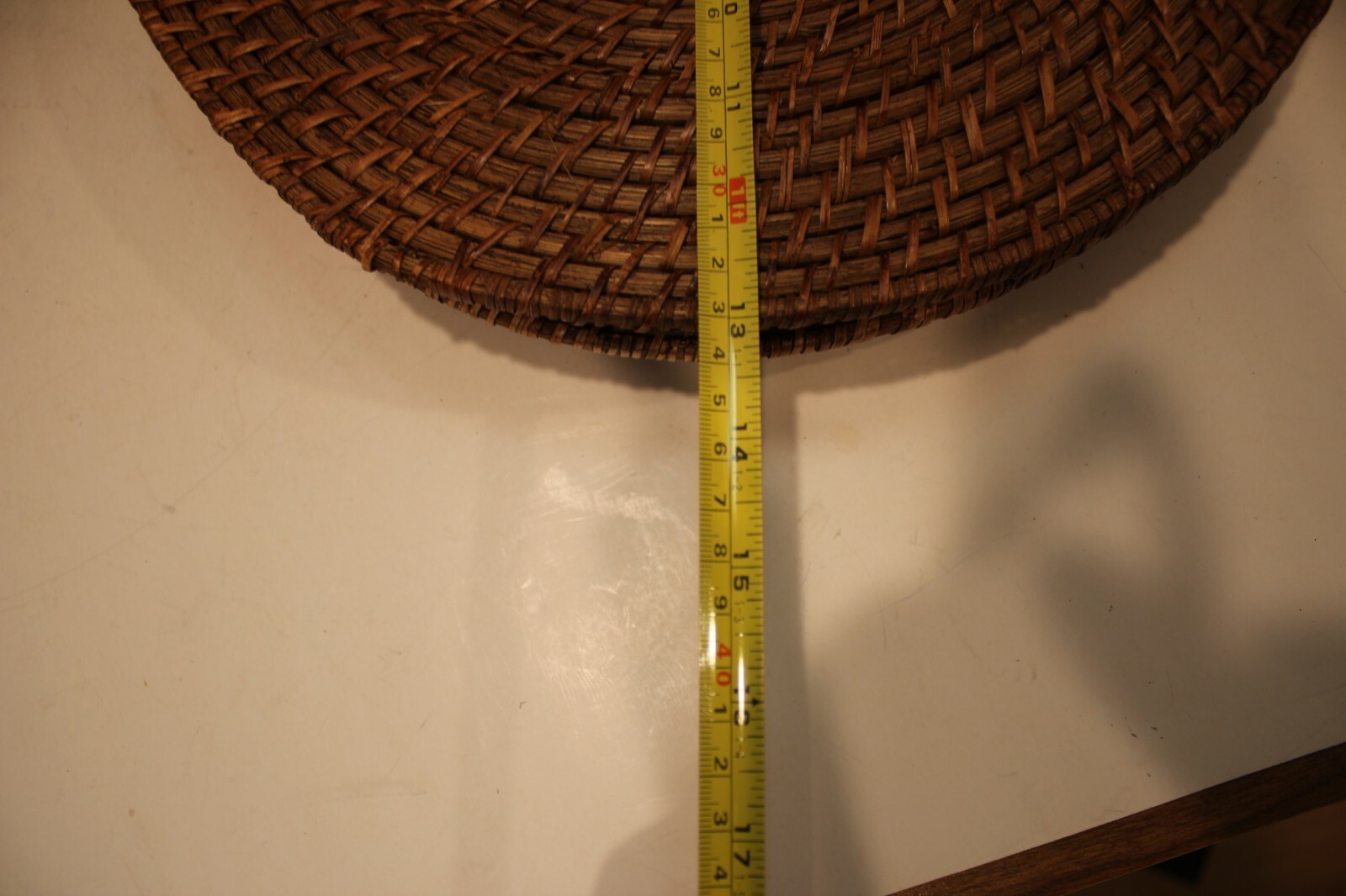 Nice Set of 4 Brown Woven Rattan Wicker Round Dinner Plate Chargers Holders